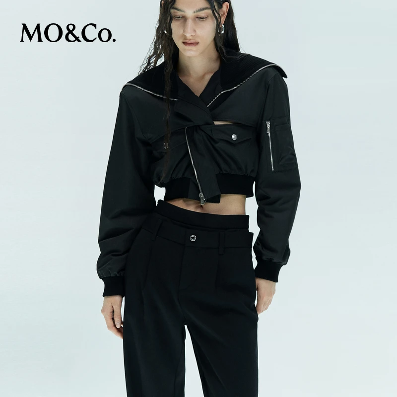【赵老板专属】MOCO棉服三醋酸精纺罗纹翻领飞行夹克外套MBD3JKT007