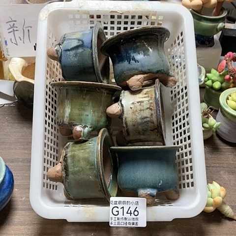 紫砂花盆146微瑕品口径7厘米左右尺寸的