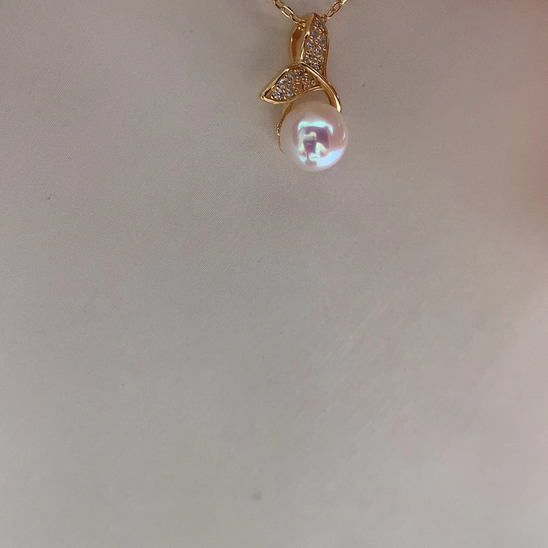 吊坠(赠链)银S925镶嵌海水珍珠6.5-7mm ak