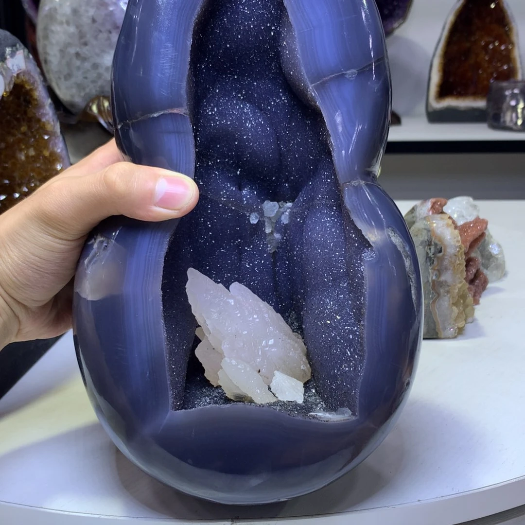 紫晶摆件未镶嵌紫晶葫芦