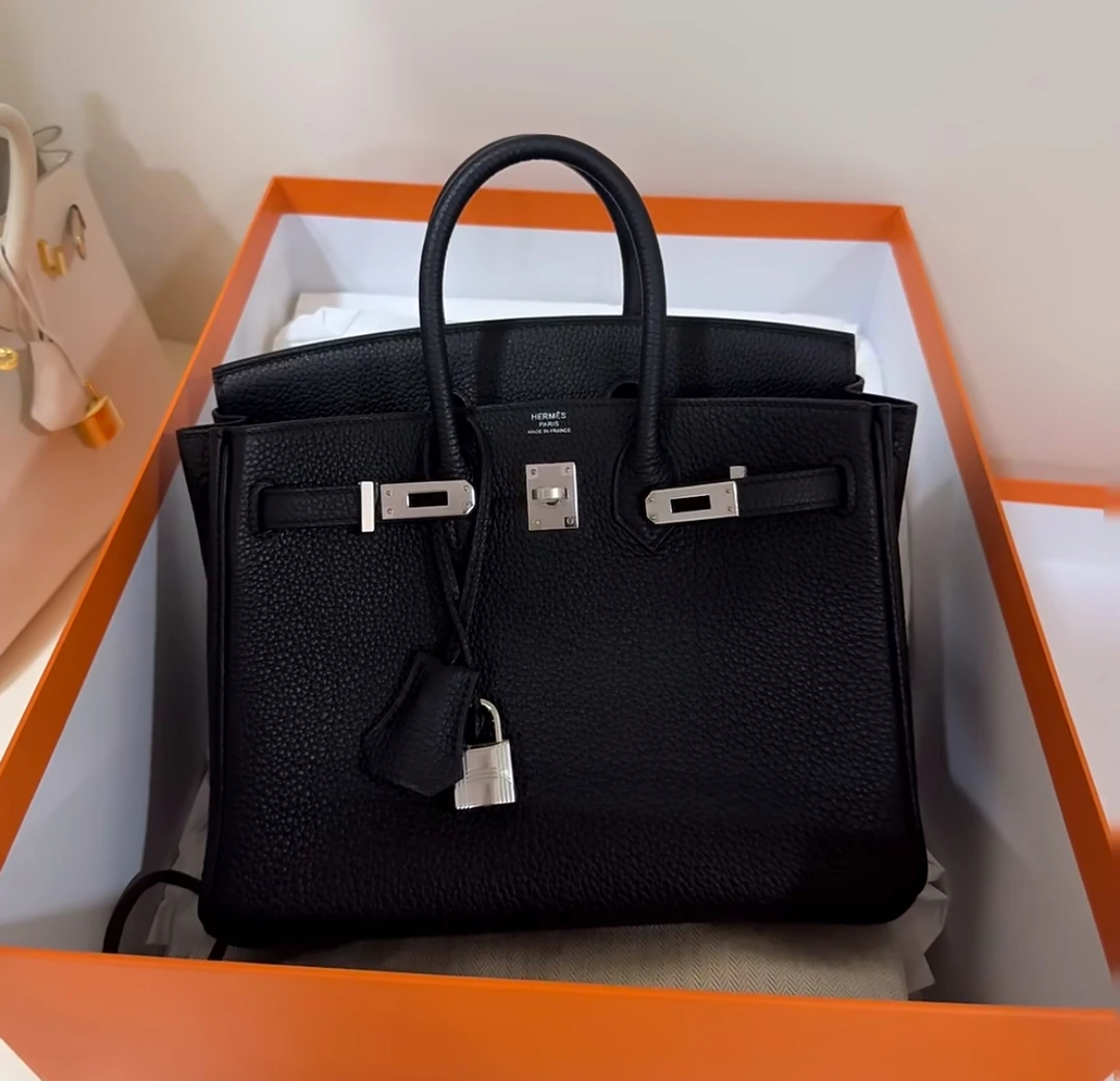 99新 Hermes/爱马仕 【小池专属】birkin25黑银 togo Z刻