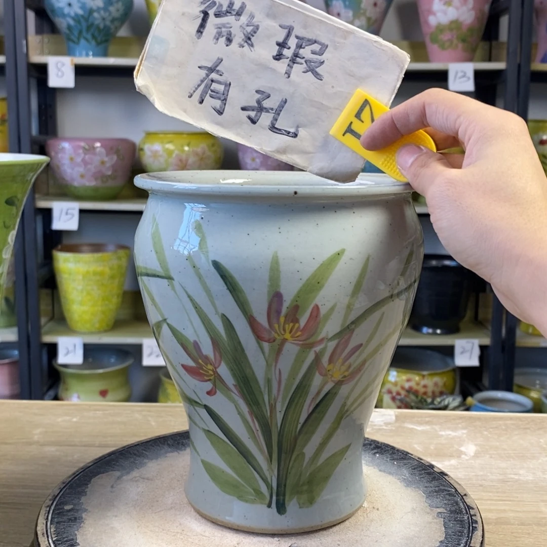 景德镇手工手绘陶瓷花盆