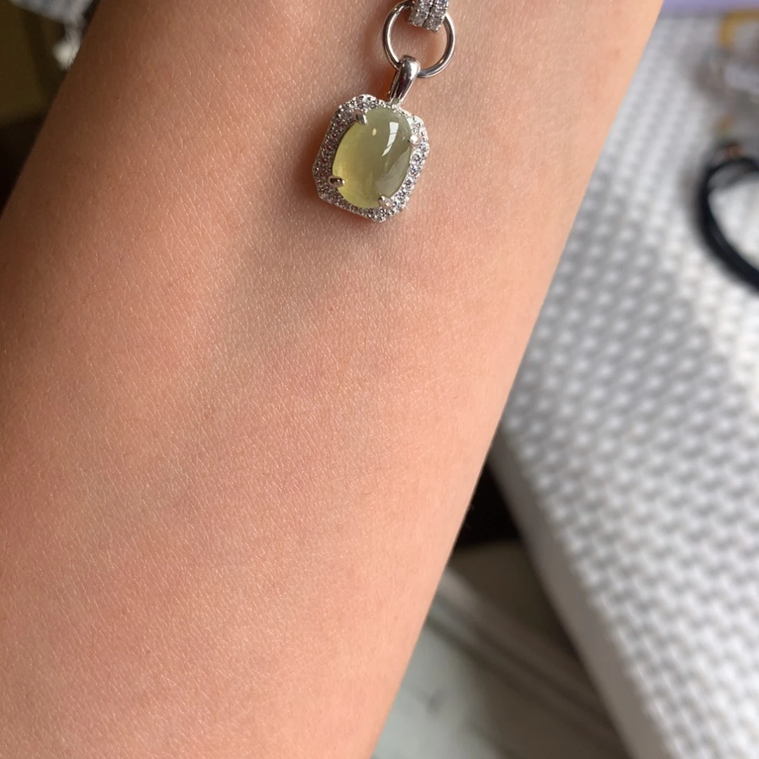 翡翠银S925镶嵌戒指项链