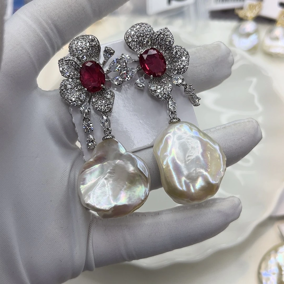 耳饰合金淡水珍珠