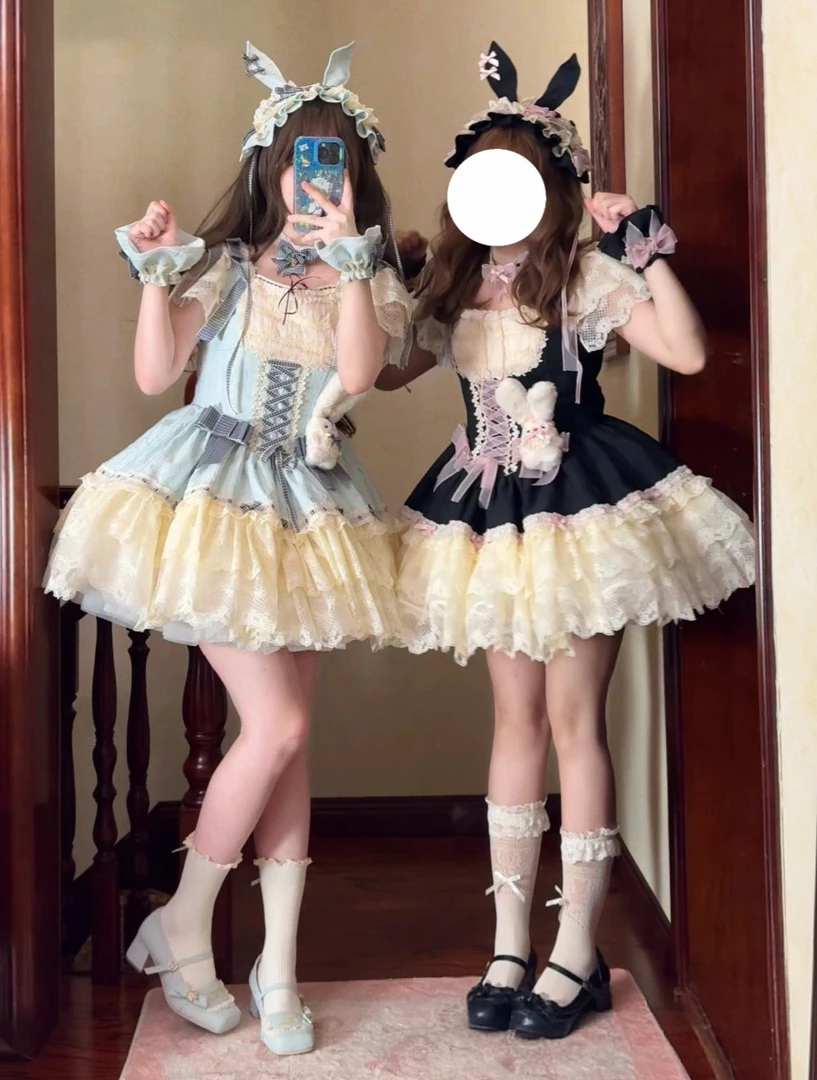 晚安爱丽丝蓝色黑色实体店全新现货当天发送腰间兔子娃娃