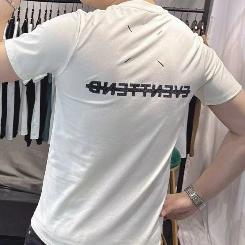 2025夏季新款圆领简约潮牌潮流宽松美式重磅男士T恤短袖上衣爆款