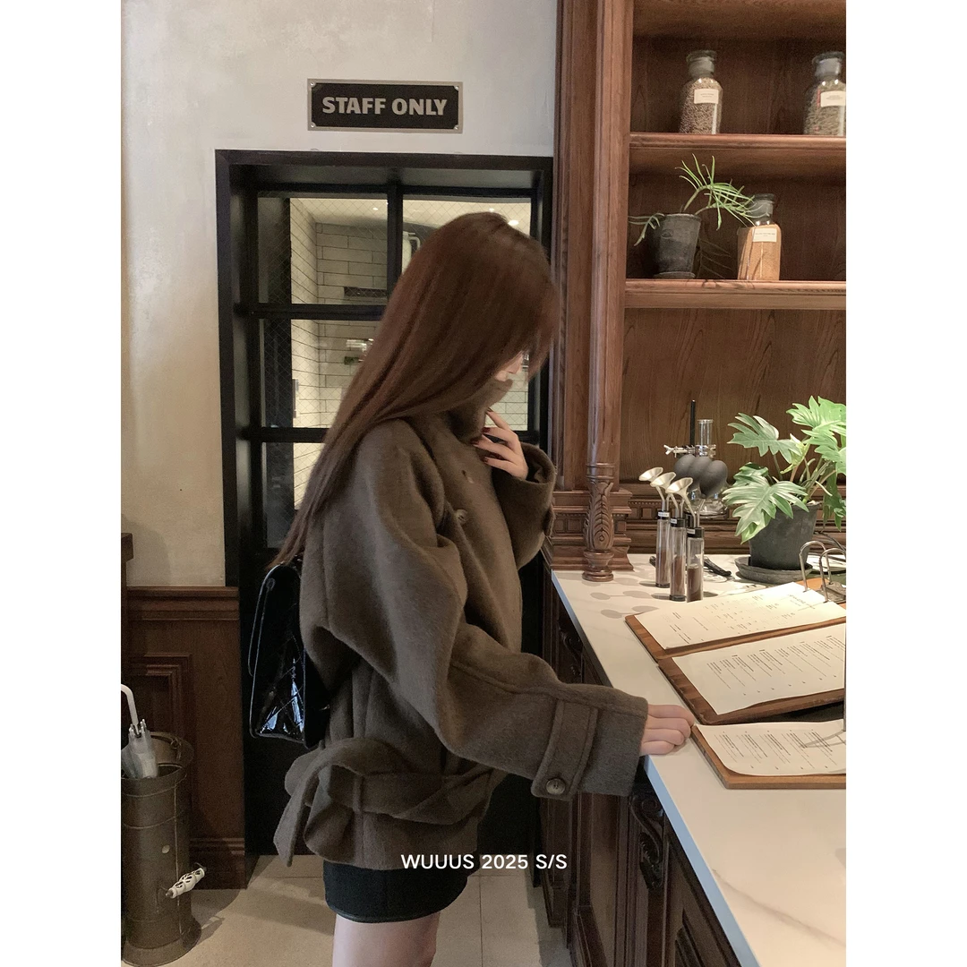 【复刻回忆】乌木色68.3%绵羊毛双面呢呢外套3076