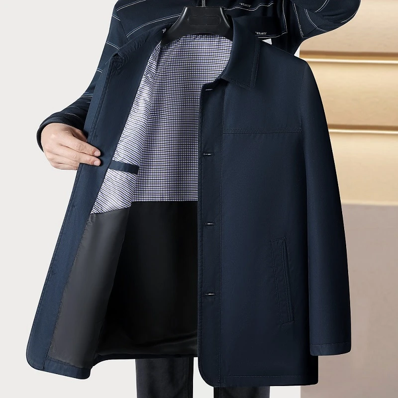 古蒙堡中老年爸爸春季男士外套休闲纯棉夹克春秋中年男上衣爷爷装