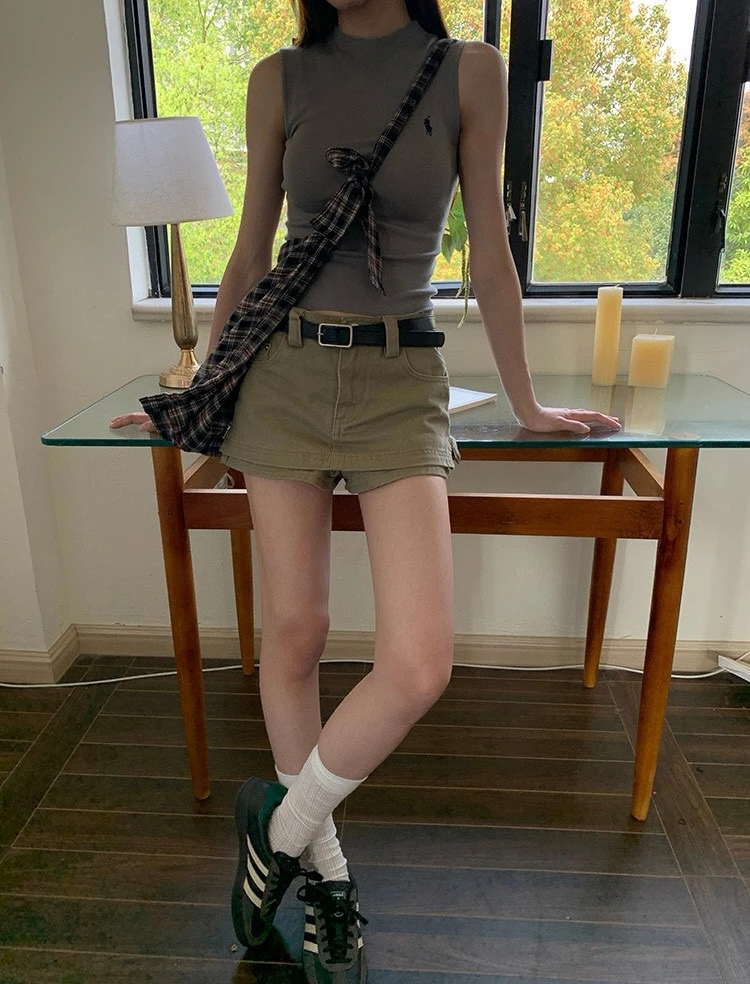 【美丽姐】5980裙裤显瘦辣妹复古设计感小众外穿