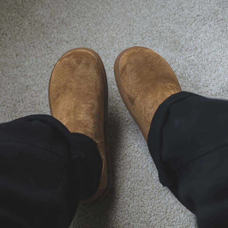 外穿一脚蹬情侣穆勒鞋勃肯鞋男女包头秋季拖鞋冬季加绒小土豆鞋子