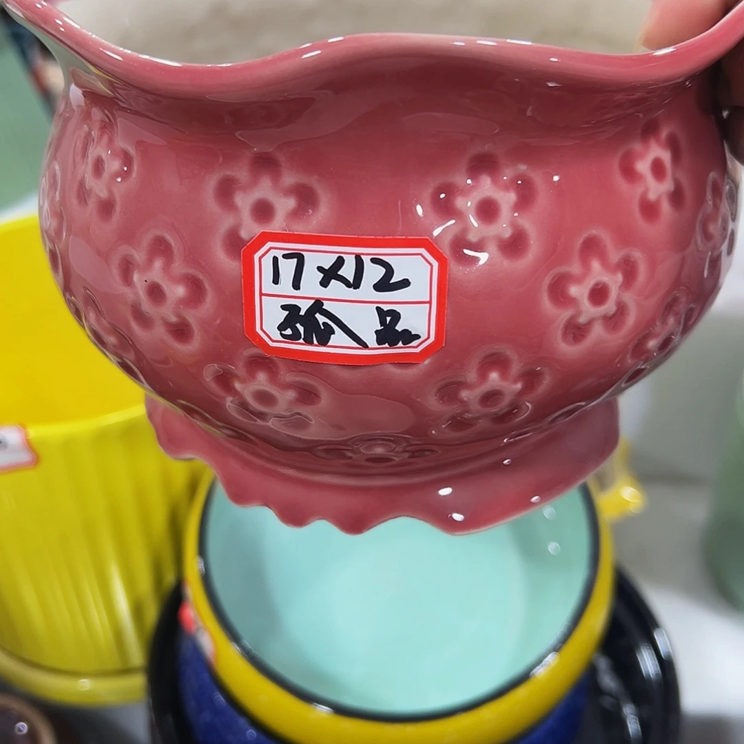 外贸尾单陶瓷花盆凑10米包邮