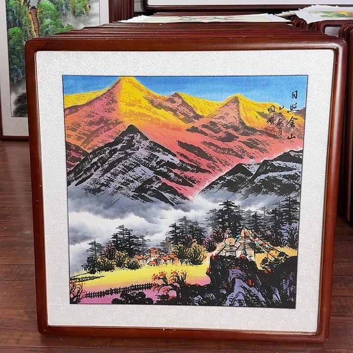 国画带框发货63*63厘米