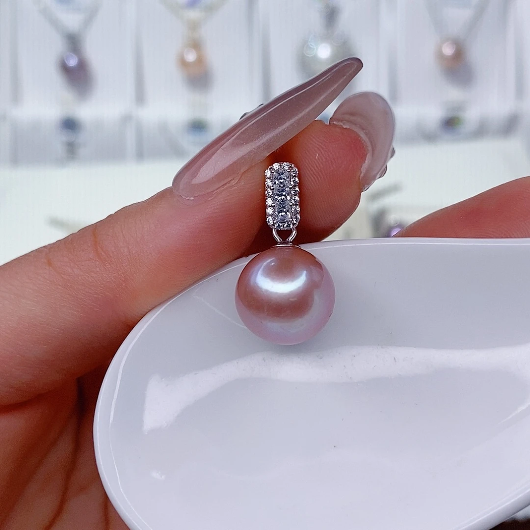 淡水珍珠吊坠(赠链)银S925镶嵌12➕