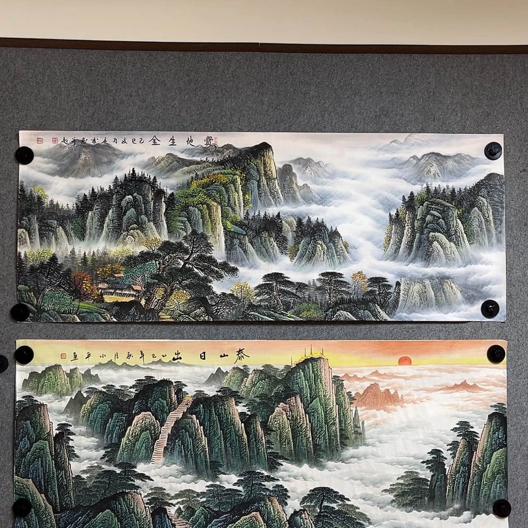 妞***臭国画1.8米长的宝地生金