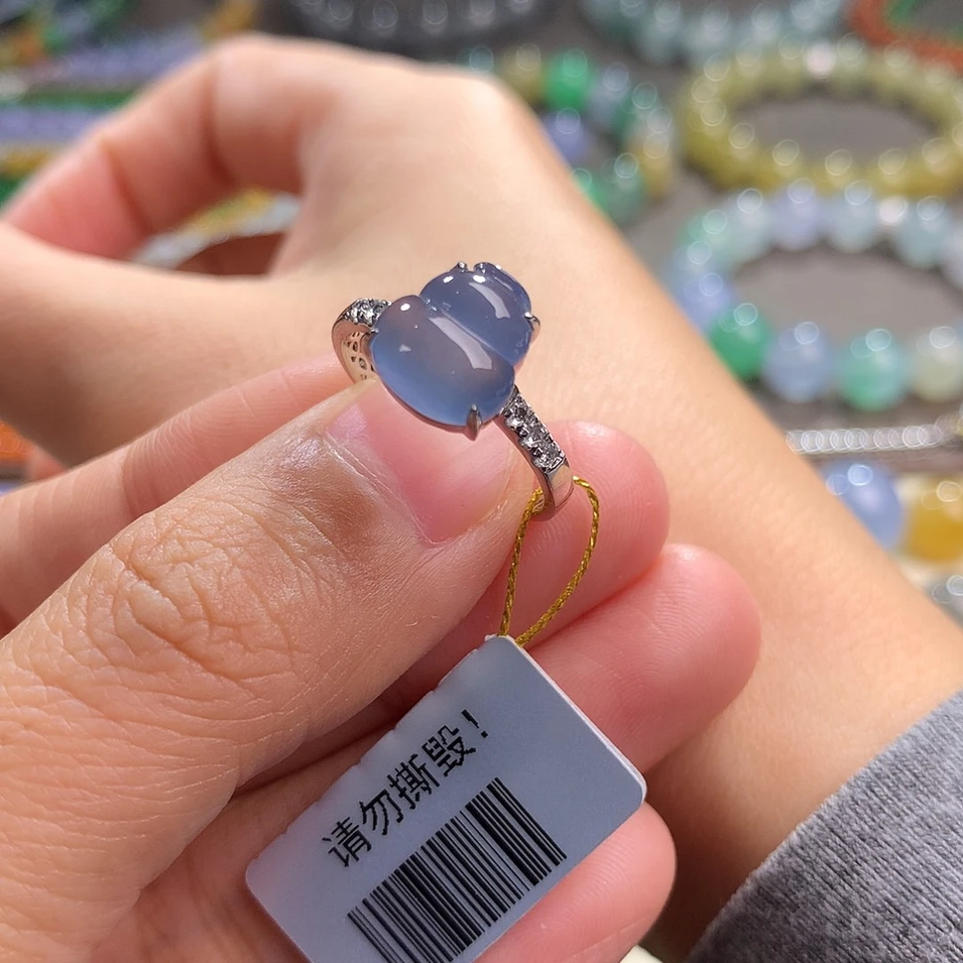 翡翠未镶嵌手链星空紫