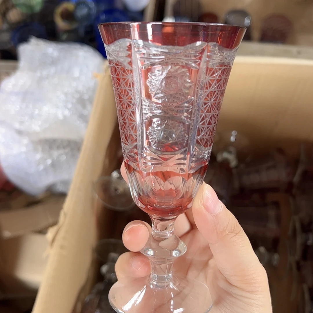 水晶玻璃高脚款微瑕一个