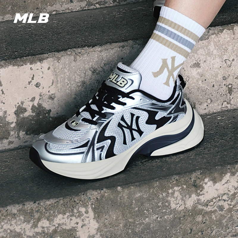 MLB官方张凌赫同款流光风复古流浪鞋跑鞋网面老爹鞋24秋新款RNSPL