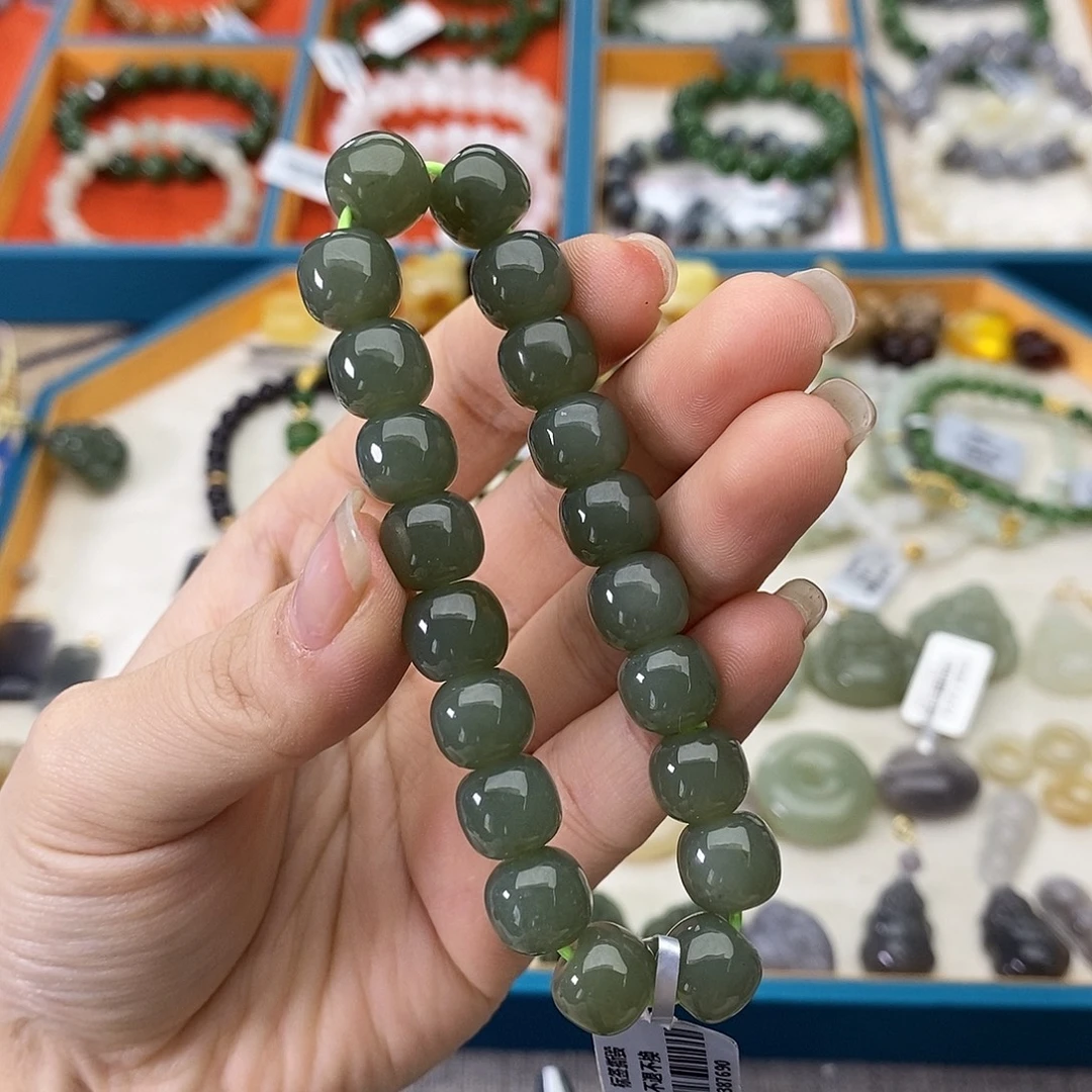 和田玉未镶嵌手链w20且末蓝9*10