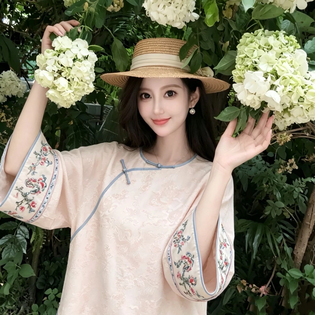 「亭亭清河」丽古龙 张林根名家正绢 时尚百搭设计感中式女装上衣