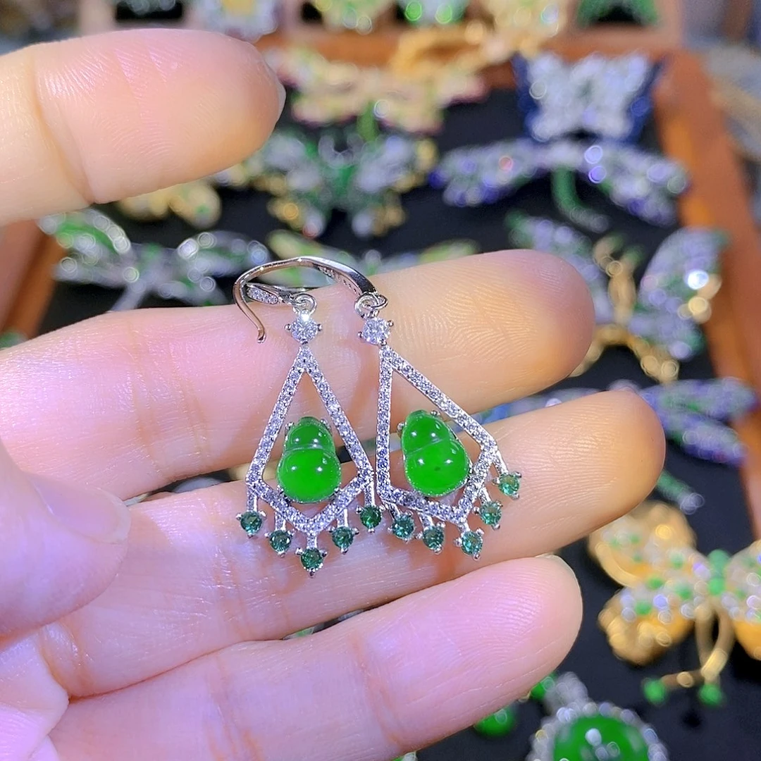 颈饰银S925镶嵌翡翠