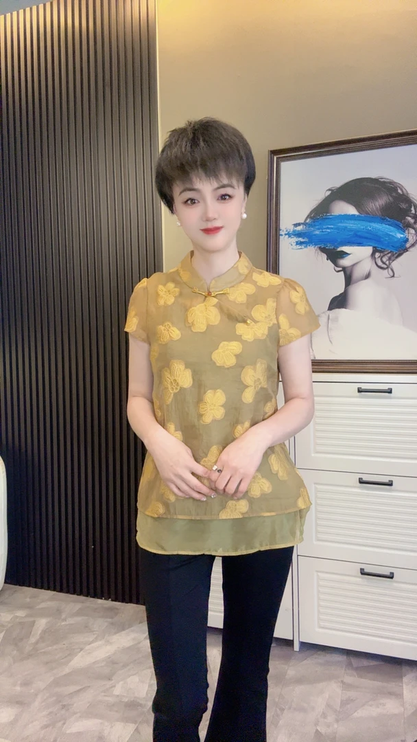 夏季新款时尚显瘦百搭国风衬衫1867