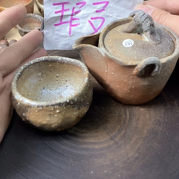 杯手工粗陶、柴烧茶器