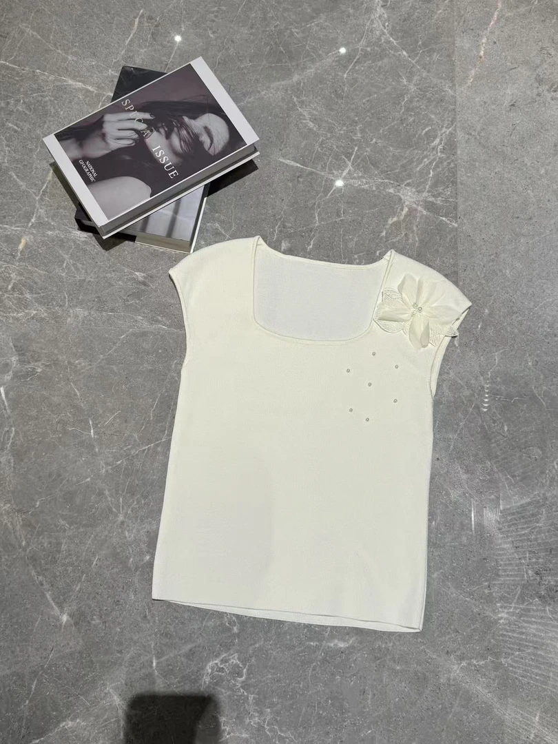 亿蒽  学院风披肩短袖针织T恤202572116A