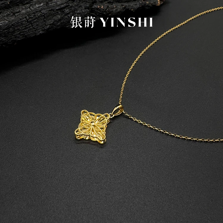 坠链均925银 【四叶草】柜柜线轻奢时尚经典镂空精雕精致气质项链