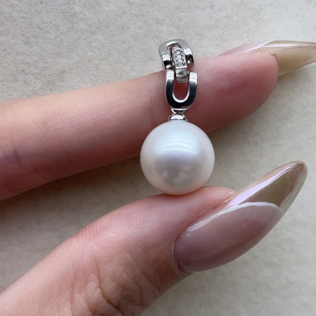 淡水珍珠银S925镶嵌吊坠22