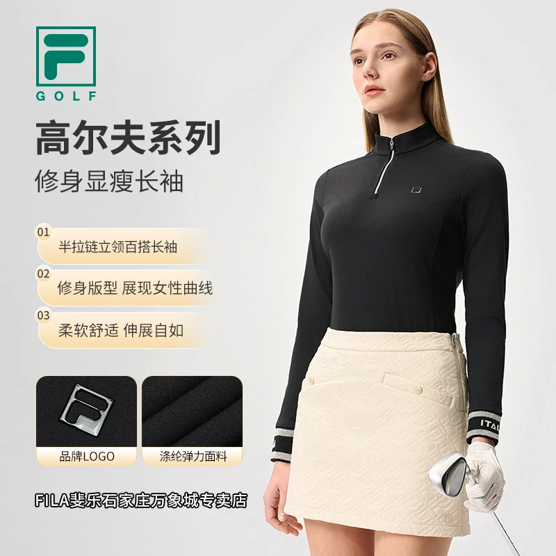 Fila/斐乐女士春款【修身显瘦】高尔夫系列高弹针织上衣A11W515219F