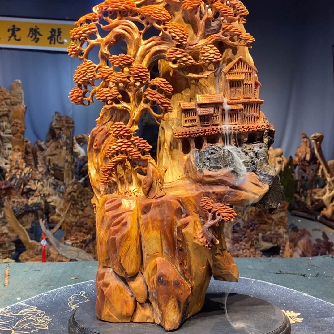 柏木（崖柏）抱石崖柏意境山水