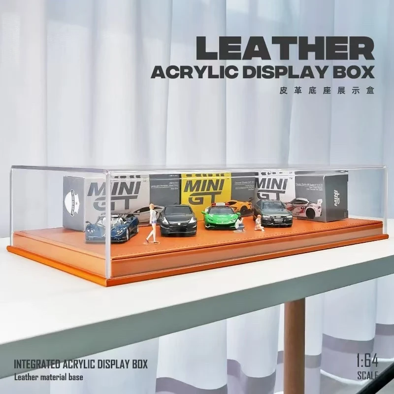 1:64车模收纳展示盒一体式亚克力透明防尘罩多美卡汽车模型收藏