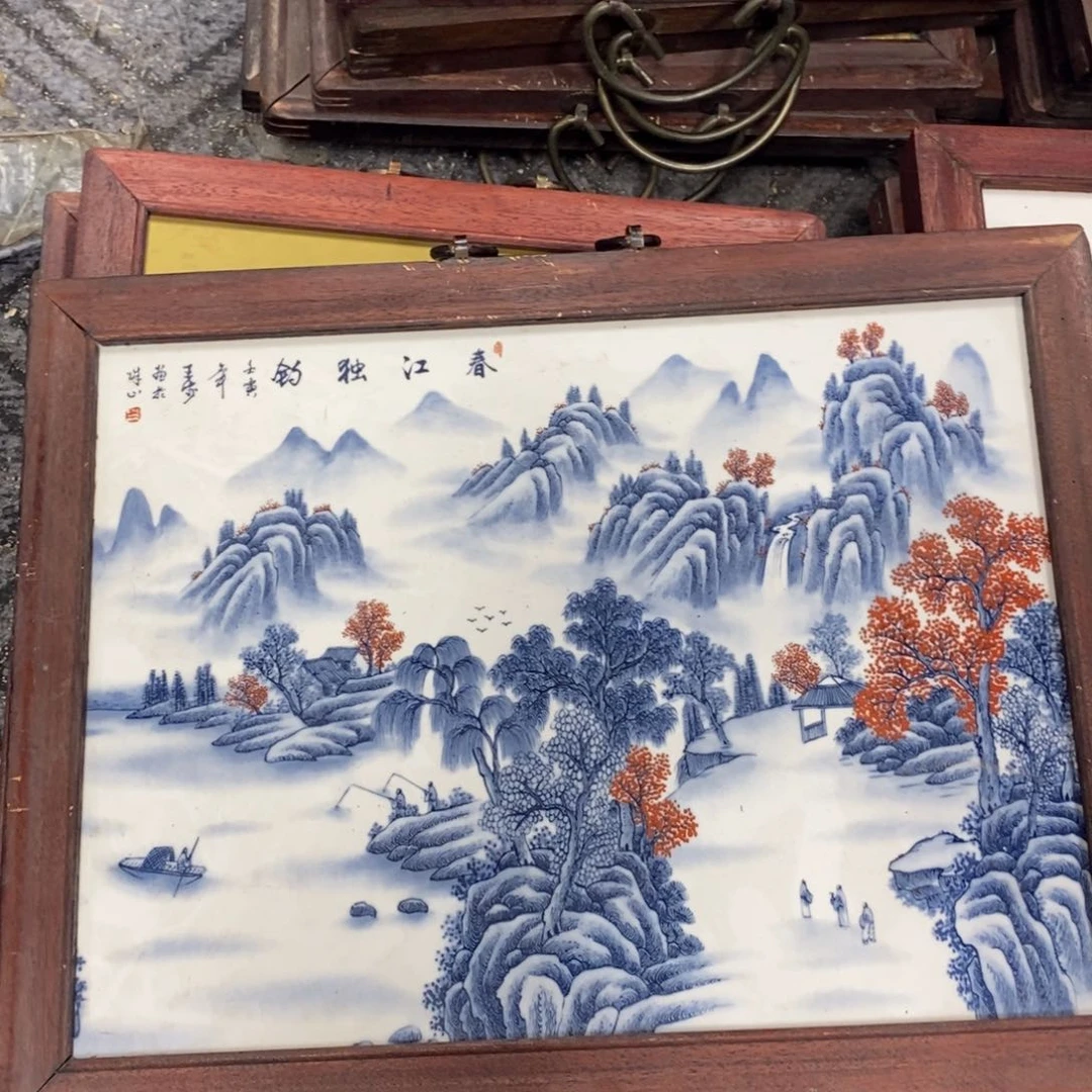 瓷片37*28*1景德镇瓷板画柴窑烧制