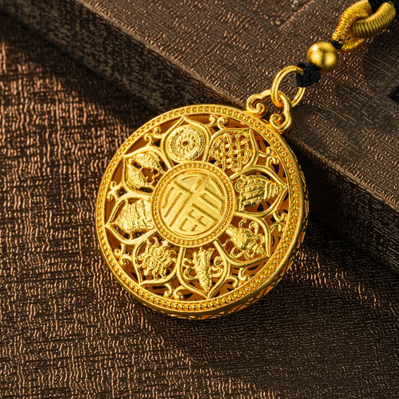 吊坠足银 表盘系列 八宝罗盘 吊坠轻奢时尚经典挂坠