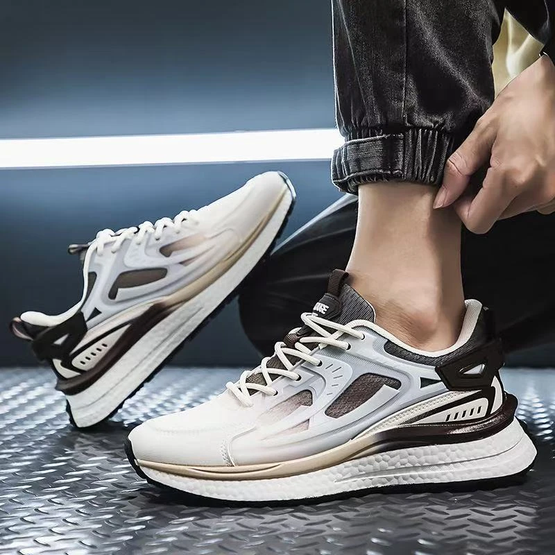 F8811秋季新款男士运动鞋拼色百搭厚底休闲鞋软底跑步鞋时尚男鞋