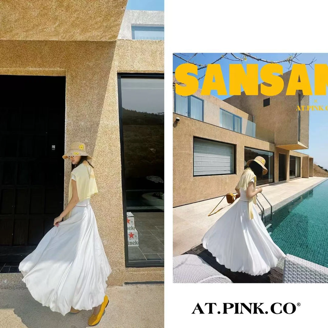 【618活动】【25春季】中长款白色大摆裙  G1452