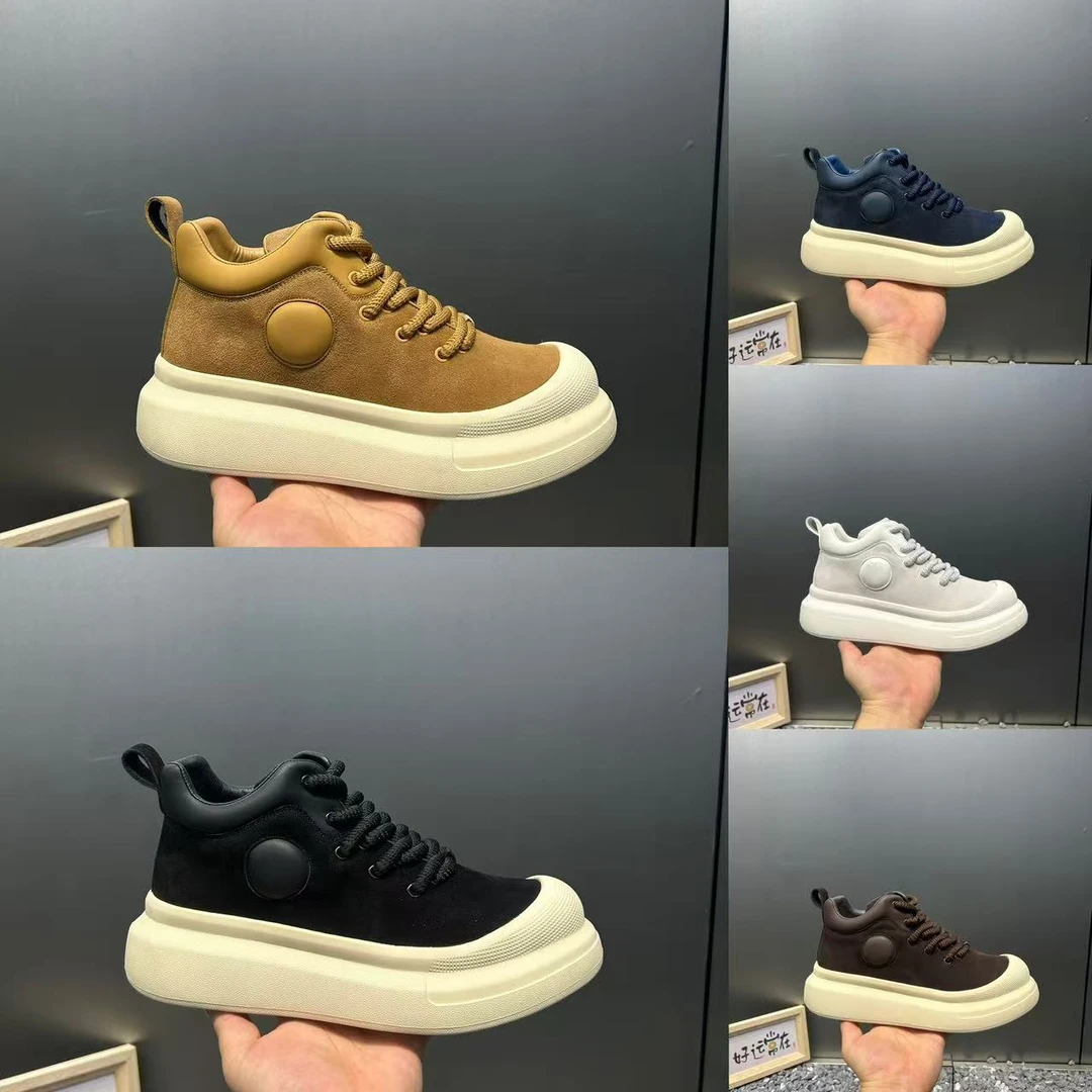 【文麒潮鞋】秋冬季新款男鞋皮面增高厚底简约百搭时尚男保暖休闲鞋