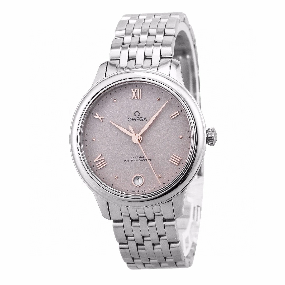99新 Omega/欧米茄 麦麦女表 蝶飞 34mm 玫瑰灰色 自动机械