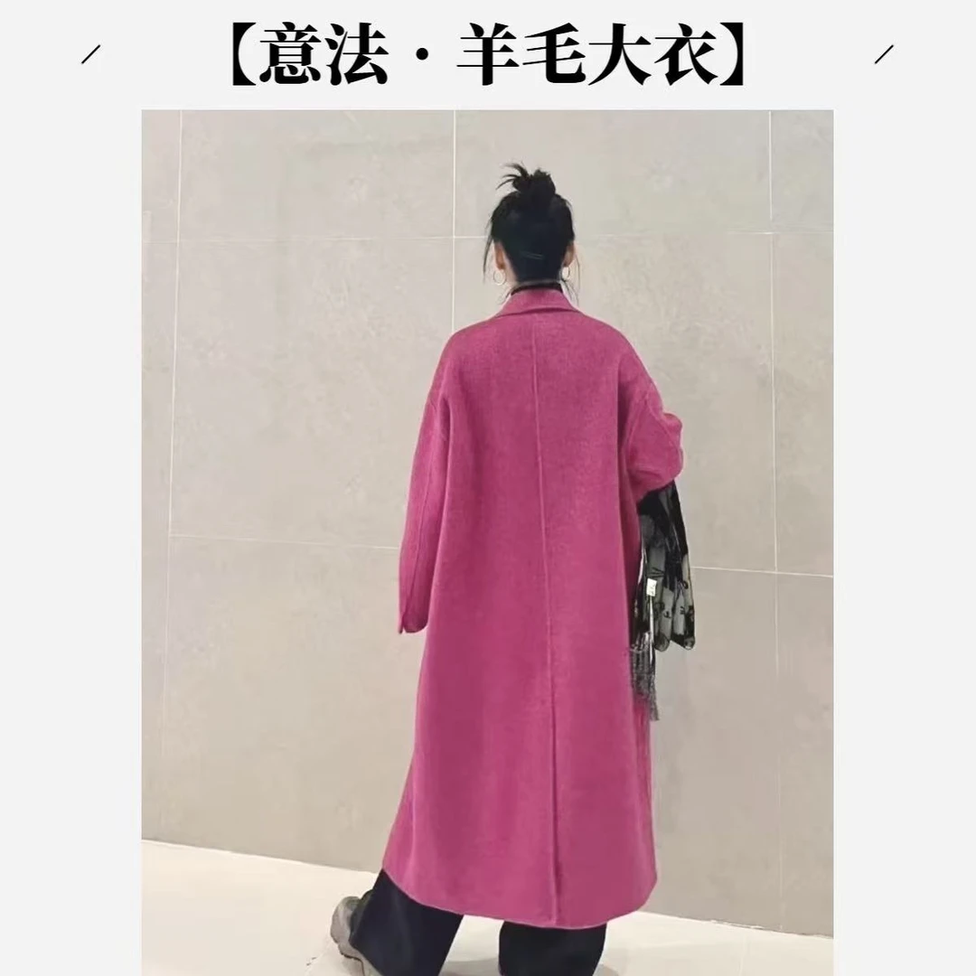 【意法•羊毛大衣】 NN2233新款休闲风长款双面大衣气质网红时尚