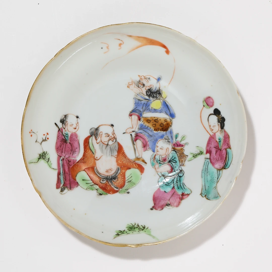 3177清晚期·粉彩人物盘【古董拍卖】