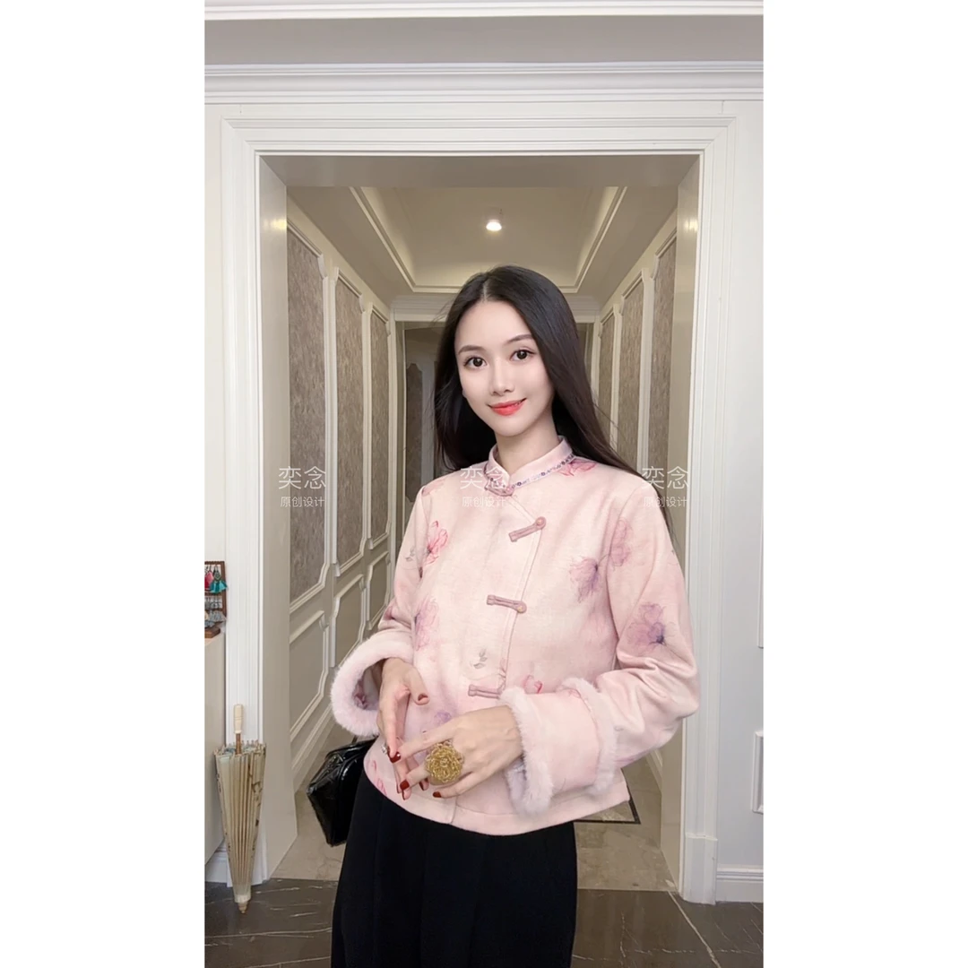 「奕念」《黛染》羊毛针织棉打底上衣~原创冬季国风保暖加厚定制款