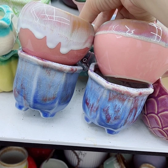 多肉绿植陶瓷花盆9.9包邮