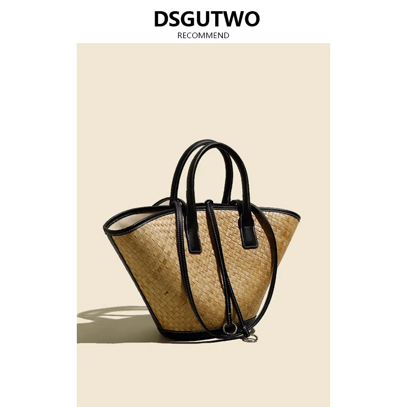 DSGUTWO大容量通勤菜篮子小众设计包包女款爆款百搭气质斜挎包