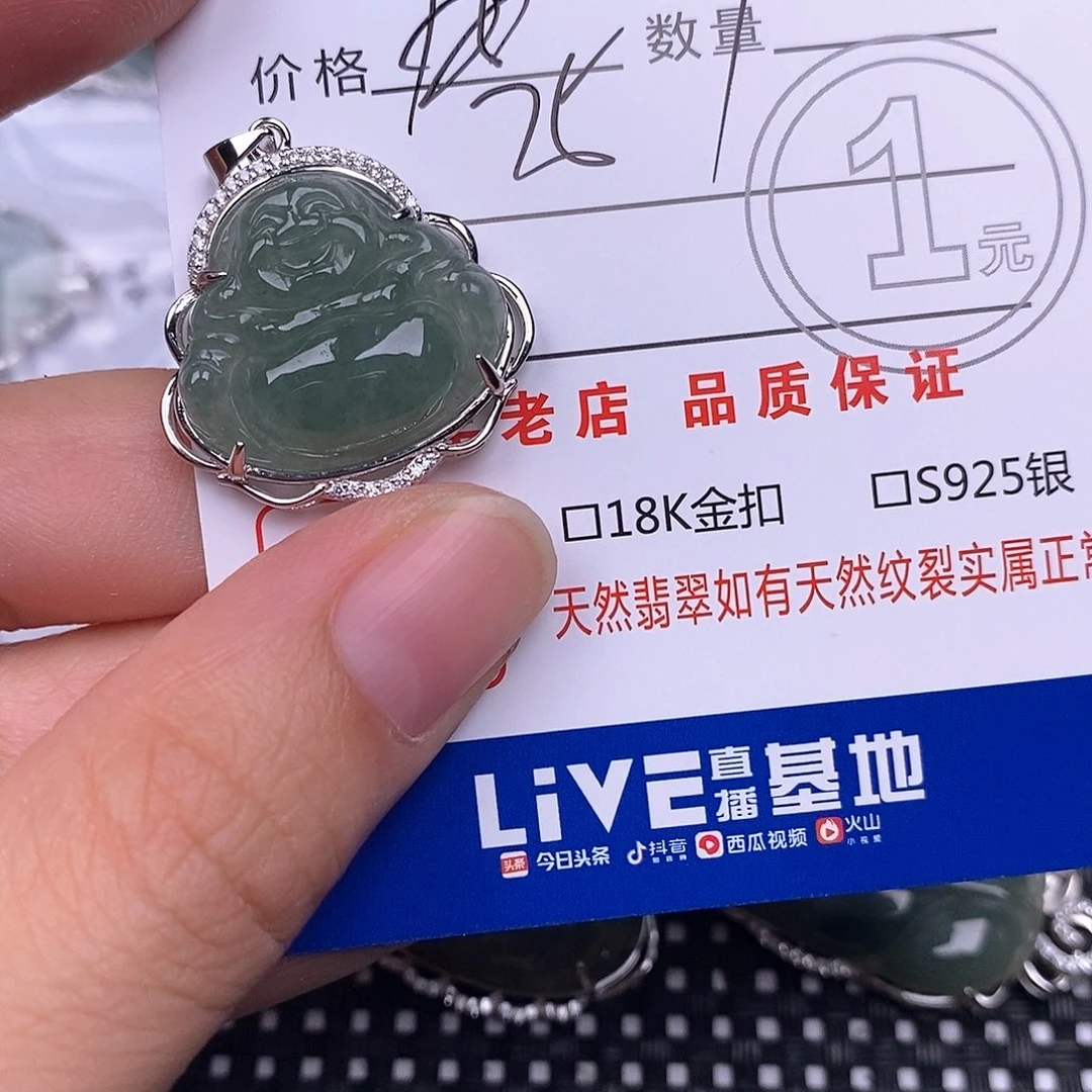 ⁴***ℒ翡翠银S925镶嵌颈饰