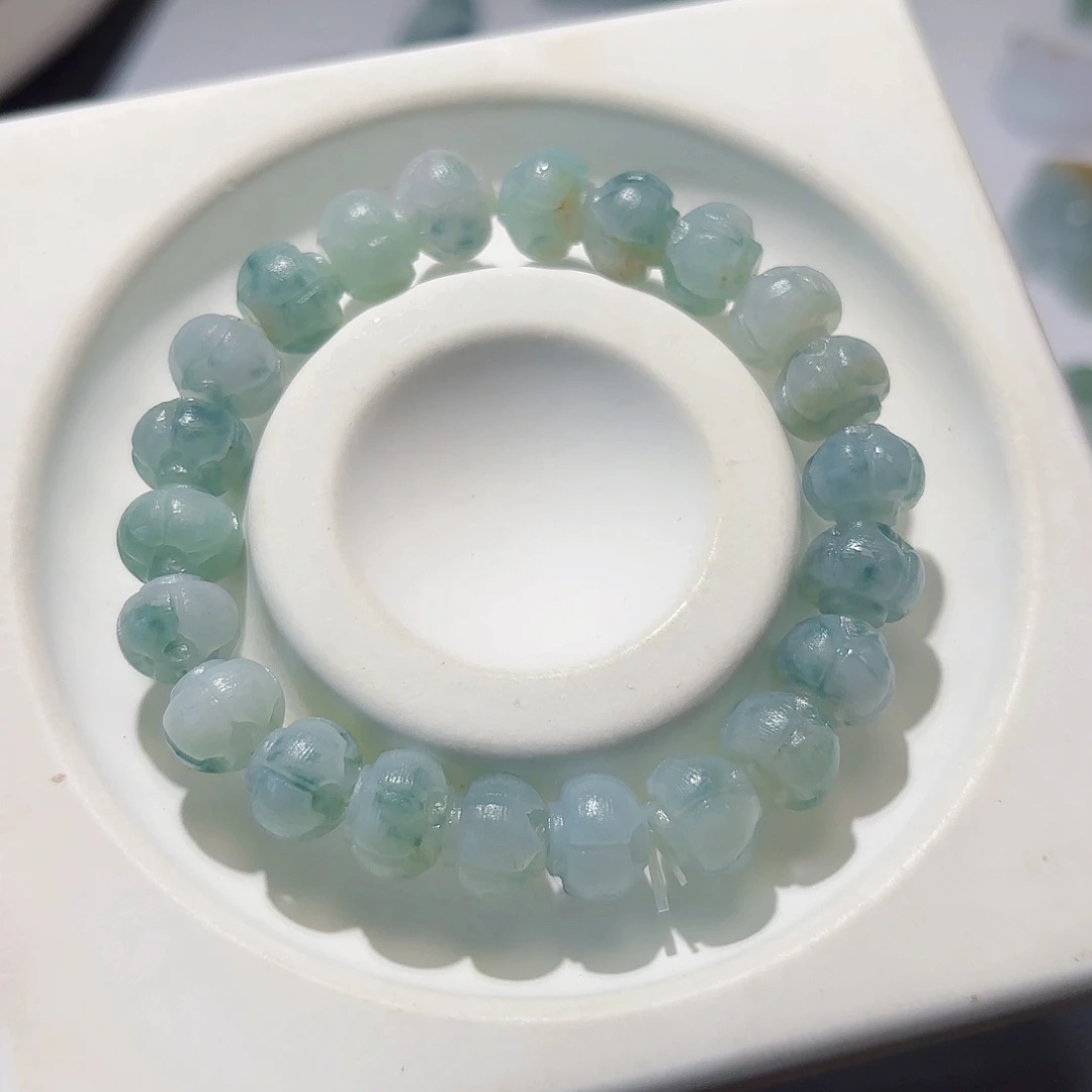 定制翡翠未镶嵌天然缅甸翡翠A货莲花珠