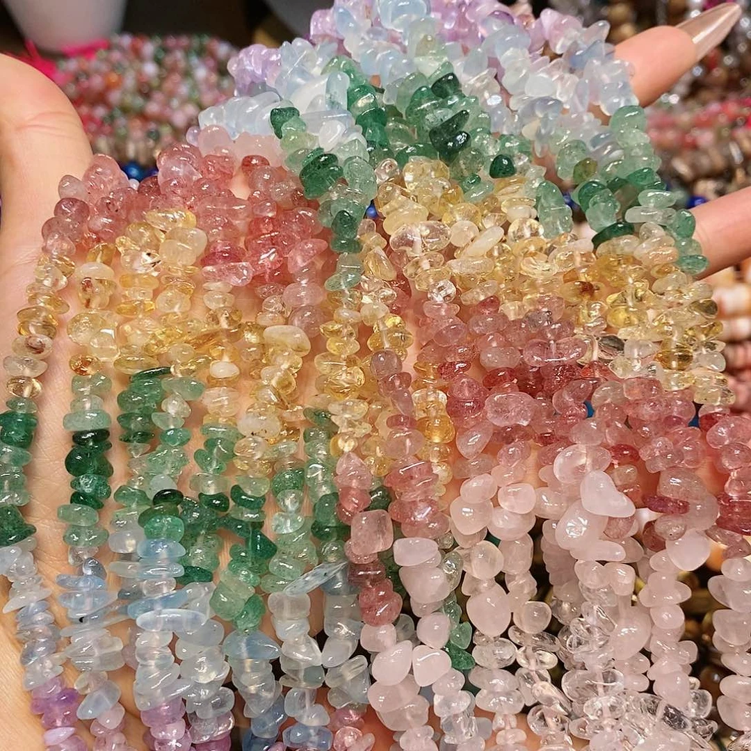 玛瑙/玉髓散珠天然水晶多宝碎碎7个色