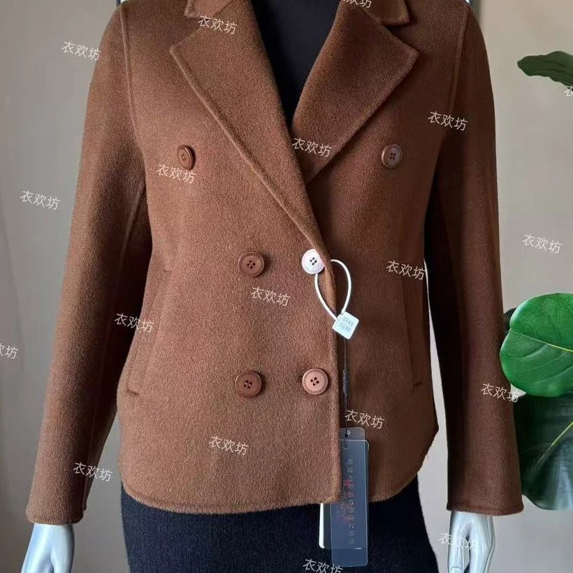 新款秋冬双面100%羊毛大衣女小个子时尚百搭短款双面羊毛外套