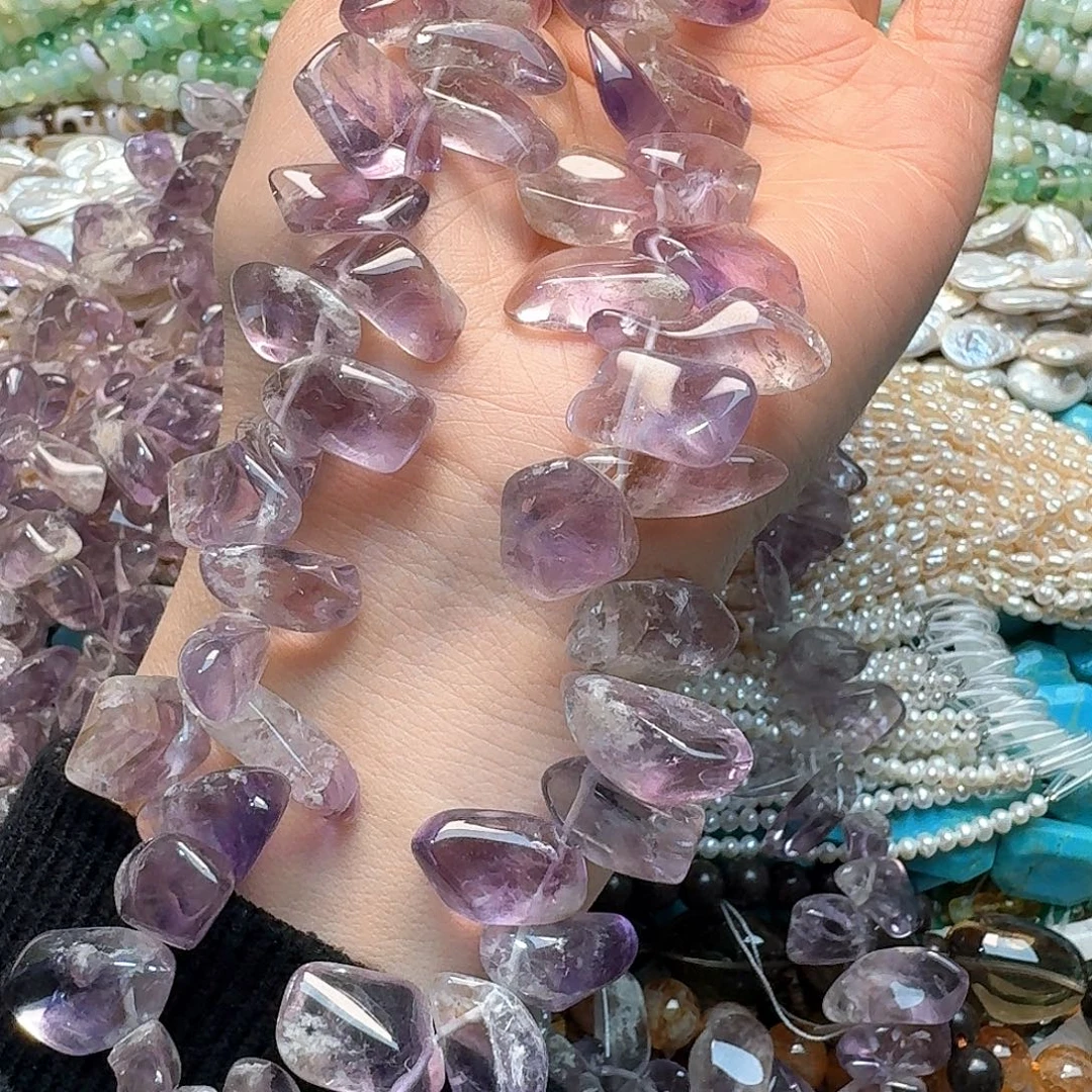 玛瑙/玉髓合金珠宝半成品一条玻利维亚紫塔晶卡子