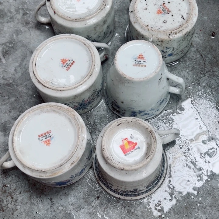 青花玲珑6个脏脏杯川*?