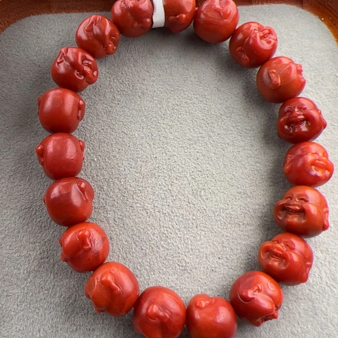 南红玛瑙（保山佛头手串12+）未镶嵌